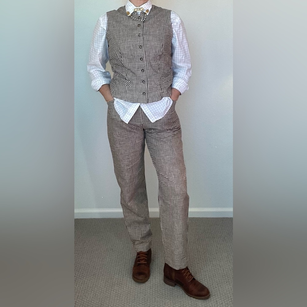 Vintage Pine Cove Authentic Dry Goods Shepherd Check Vest Sz 10 & Pants Sz 6 Set